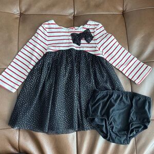 GAP Kids Striped and Polka Dot Dress - Red, White, Black